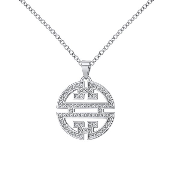 Flower Window Pattern Pendant Necklace for Women Cz Ginger Lyne Collection