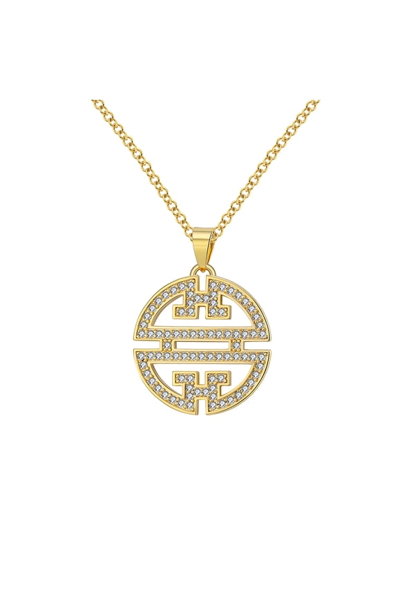 Flower Window Pattern Pendant Necklace for Women Cz Ginger Lyne Collection