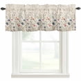 thumbnail image 1 of Flower Window Valance Curtain Nature Plant Floral Rod Pocket Short Curtain for Living Room, Bedroom & Kitchen Window Decor 42x12in, 1 of 8