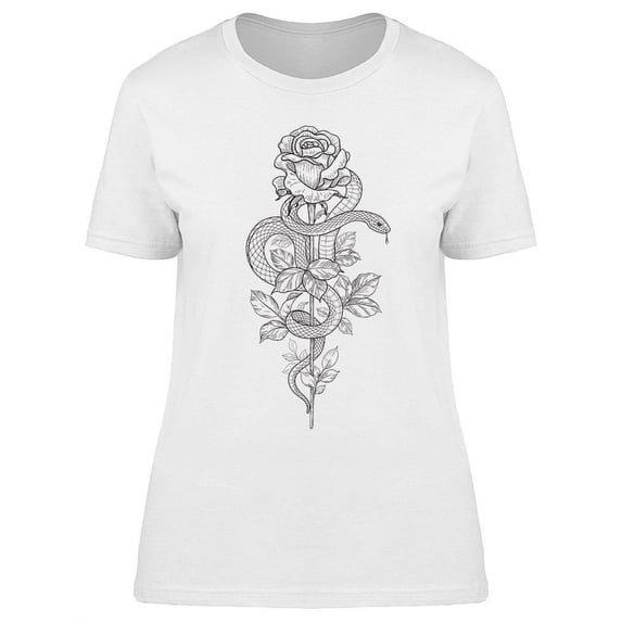 Flower With A Coiled Snake T-Shirt Women -Image by Shutterstock, Female 3X-Large