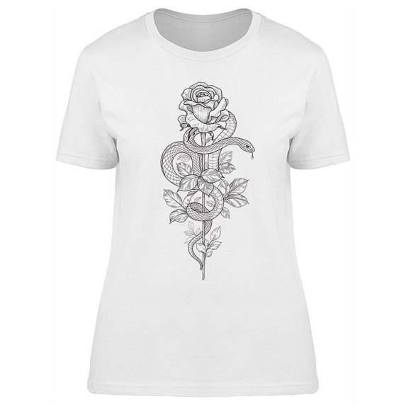 Flower With A Coiled Snake T-Shirt Women -Image by Shutterstock, Female Medium