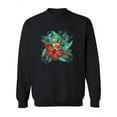 thumbnail image 1 of Flower With Butterflies Sweatshirt Women -SPIdeals Designs, Female Large, 1 of 4