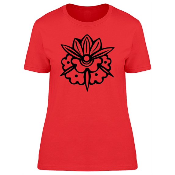 Flower With Spikes Ukrainian B&W T-Shirt Women -Image by Shutterstock, Female x-Large