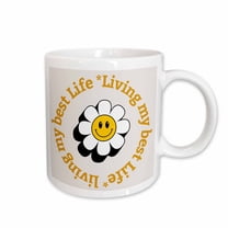 3drose, Flower with Text of Living My Best Life, 11oz Mug