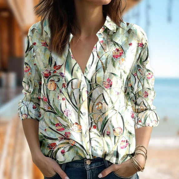 Flower Women Blouses Shirt, Flower Floral Blouses Tops Shirt, Floral Flower Nature Summer Trip T-Shirt, Garden Casual Women Shirt
