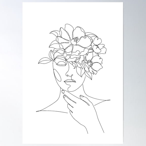 Flower Women Empower Positive Modern Vsco Poster Wall Art, Modern Wall Decor For Living Room Bedroom, 8x12 UNFRAMED