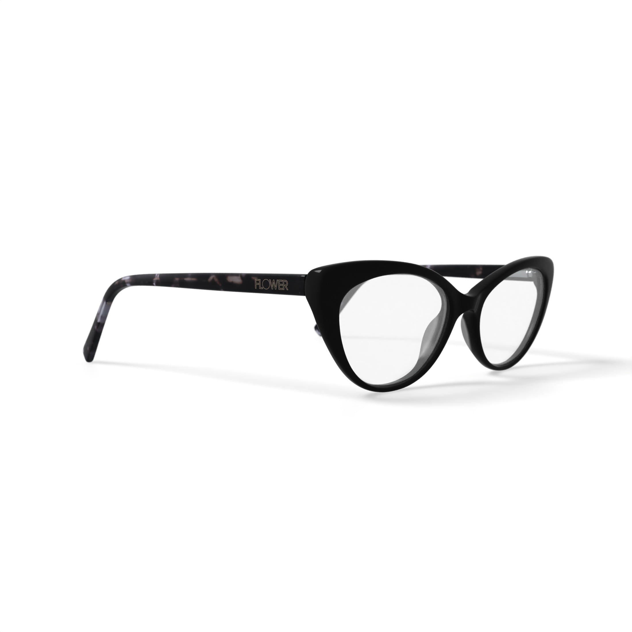 Flower Women's Cat Eye Eyeglasses, FLR6045, Daffodil, Black, 52-17-140, with Case Flower Women's Cat Eye Eyeglasses, FLR6045, Daffodil, Black, 52-17-140, with Case