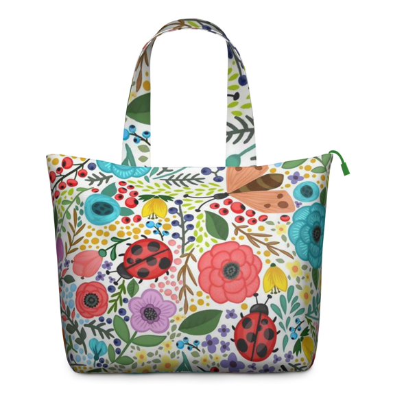 Flower Women's Large Weekend Travel Bag Moving Canvas Handbag Thick Double Layer Beach Weekend Travel Unisex Hospital Maternity Delivery with Toiletry Waterproof