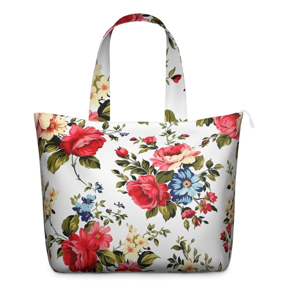 Flower Women's Large Weekend Travel Bag Moving Canvas Handbag Thick Double Layer Beach Weekend Travel Unisex Hospital Maternity Delivery with Toiletry Waterproof