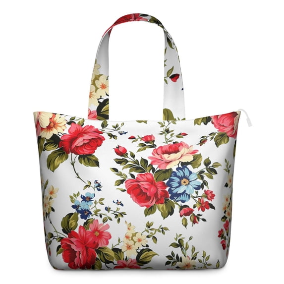 Flower Women's Large Weekend Travel Bag Moving Canvas Handbag Thick Double Layer Beach Weekend Travel Unisex Hospital Maternity Delivery with Toiletry Waterproof