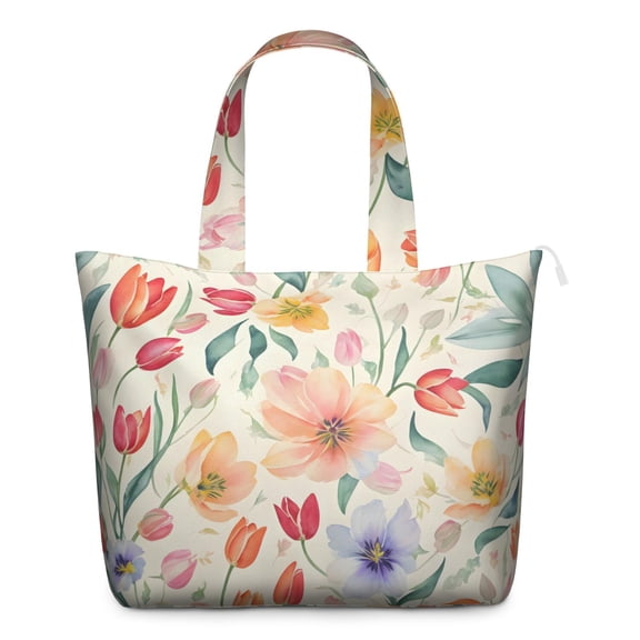 Flower Women's Large Weekend Travel Bag Moving Canvas Handbag Thick Double Layer Beach Weekend Travel Unisex Hospital Maternity Delivery with Toiletry Waterproof