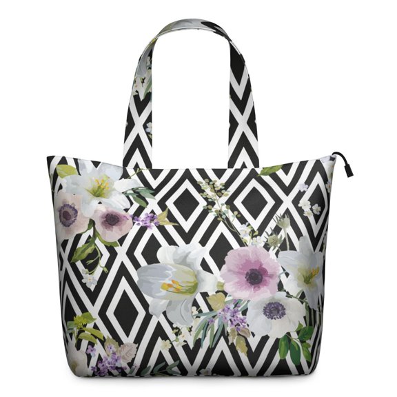 Flower Women's Large Weekend Travel Bag Moving Canvas Handbag Thick Double Layer Beach Weekend Travel Unisex Hospital Maternity Delivery with Toiletry Waterproof