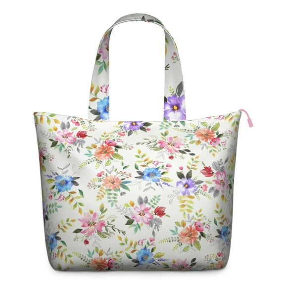Flower Women's Large Weekend Travel Bag Moving Canvas Handbag Thick Double Layer Beach Weekend Travel Unisex Hospital Maternity Delivery with Toiletry Waterproof