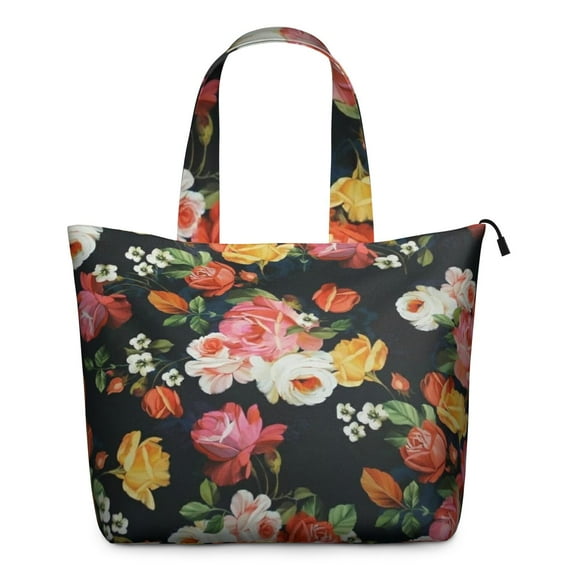 Flower Women's Large Weekend Travel Bag Moving Canvas Handbag Thick Double Layer Beach Weekend Travel Unisex Hospital Maternity Delivery with Toiletry Waterproof