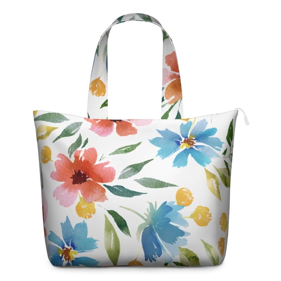 Flower Women's Large Weekend Travel Bag Moving Canvas Handbag Thick Double Layer Beach Weekend Travel Unisex Hospital Maternity Delivery with Toiletry Waterproof