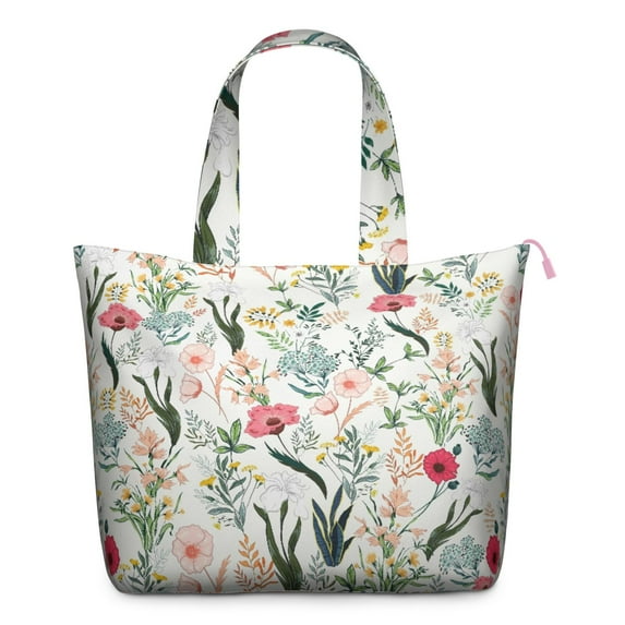 Flower Women's Large Weekend Travel Bag Moving Canvas Handbag Thick Double Layer Beach Weekend Travel Unisex Hospital Maternity Delivery with Toiletry Waterproof