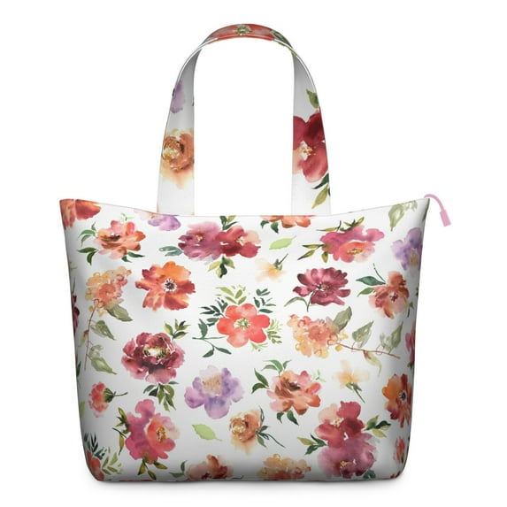 Flower Women's Large Weekend Travel Bag Moving Canvas Handbag Thick Double Layer Beach Weekend Travel Unisex Hospital Maternity Delivery with Toiletry Waterproof