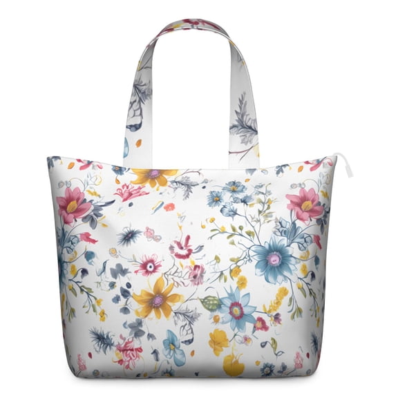 Flower Women's Large Weekend Travel Bag Moving Canvas Handbag Thick Double Layer Beach Weekend Travel Unisex Hospital Maternity Delivery with Toiletry Waterproof