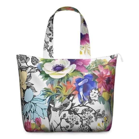 Flower Women's Large Weekend Travel Bag Moving Canvas Handbag Thick Double Layer Beach Weekend Travel Unisex Hospital Maternity Delivery with Toiletry Waterproof