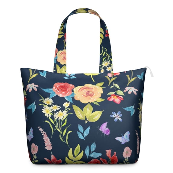 Flower Women's Large Weekend Travel Bag Moving Canvas Handbag Thick Double Layer Beach Weekend Travel Unisex Hospital Maternity Delivery with Toiletry Waterproof