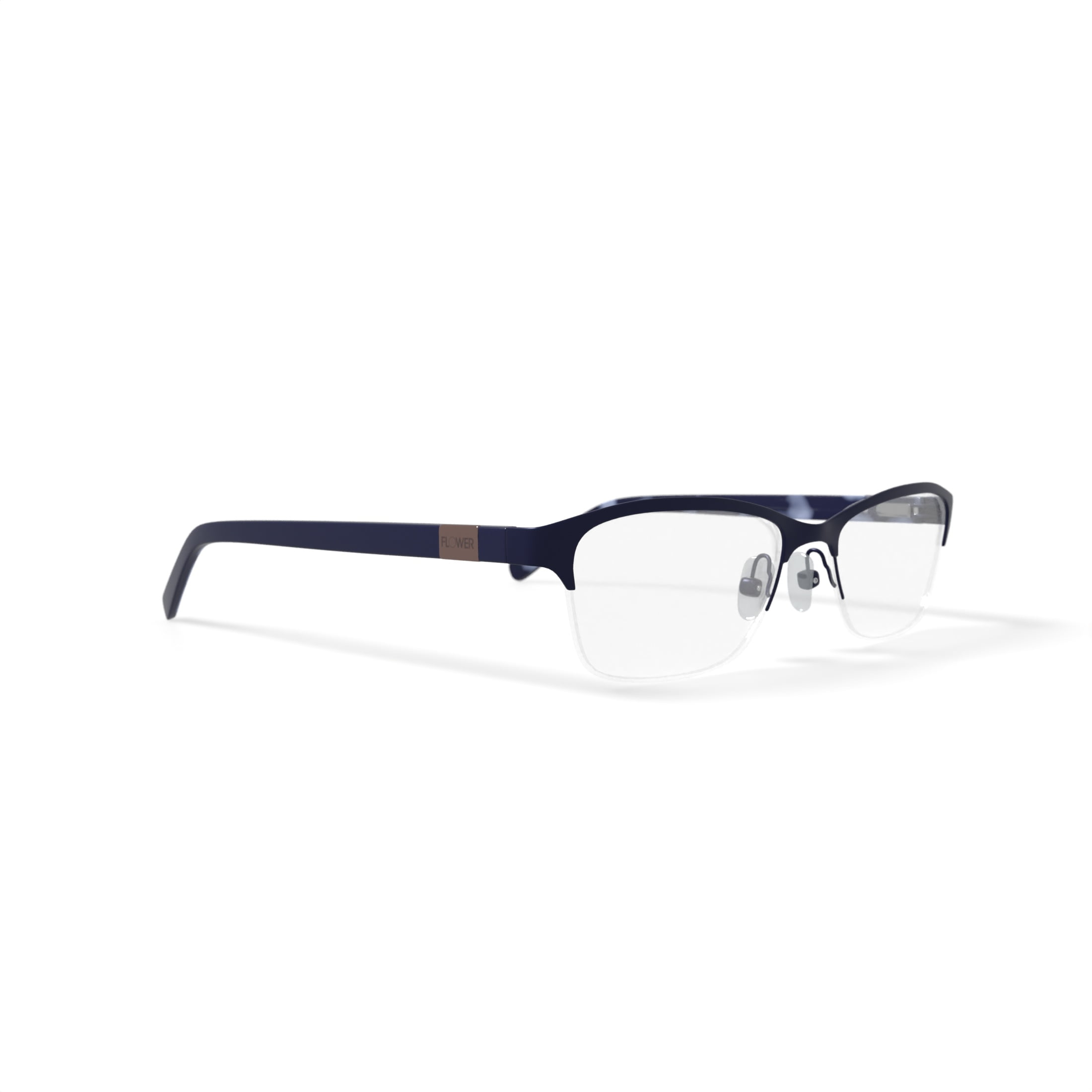 Flower Women's Rectangular Eyeglasses, FLR6020, Sally, Navy, 54-17-140, with Case Flower Women's Rectangular Eyeglasses, FLR6020, Sally, Navy, 54-17-140, with Case