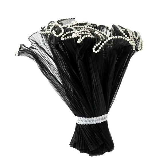 Flower Wrapping Mesh Paper Pearl Edge Bouquet Packaging Paper Wrinkled Translucent for Wedding Decor Florist Supplies Wedding Festival Gifts Packaging,Black