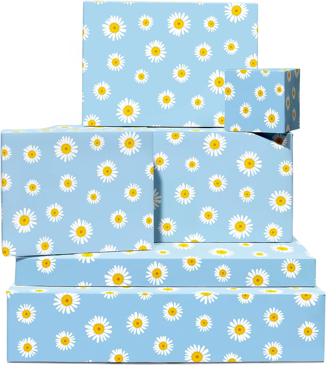 Graphics and More Cute Blue Easter Egg with Daisies Premium Roll Gift Wrap Wrapping Paper, Size: 72