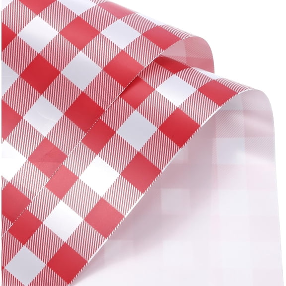 Flower Wrapping Paper Waterproof Floral Wrap Plaid Cherry Red Gift Packaging 22.8 x 22.8 Inch Used for DIY Crafts Bouquet Packaging 10 Pcs