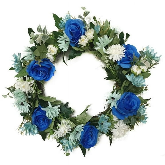 Flower Wreath Artificial Rose Wreath Door Wreath Realistic Spring Wreath for Front Door Wedding Window Wall Home Decor