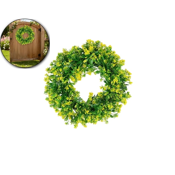 Flower Wreath for Front Door, Spring Summer Everyday Artificial Flower Wreath for Indoor Outdoor, Rustic Farmhouse Wreath for Anniversary Wedding Valentine