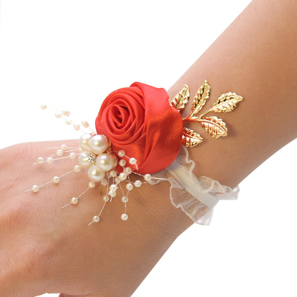 Buy 2PCS Wedding Wrist Corsage Rose Flower,Artificial Flower,Bracelet Party  Prom for Bride and Bridesmaid(Pink and White) Online at desertcartINDIA