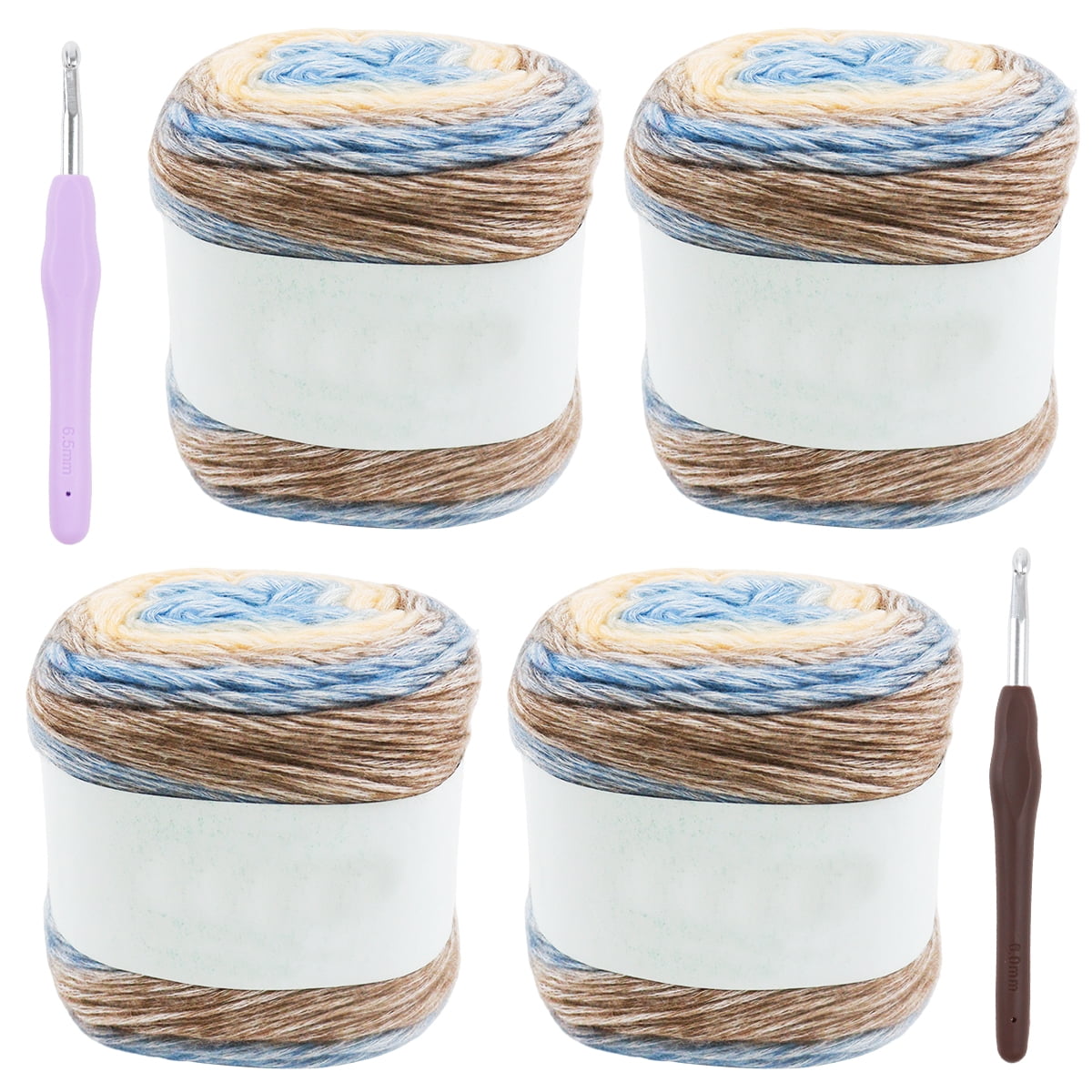 Flower Yarn for Crocheting Knitting Gradient Cake Yarn Perfect for Scarve Shawl Blanket and Garment That Stand Out with Style 4 Pcs
