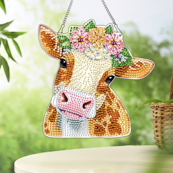 Flower Yellow Calf Diamond Art Painting Kit Hanging