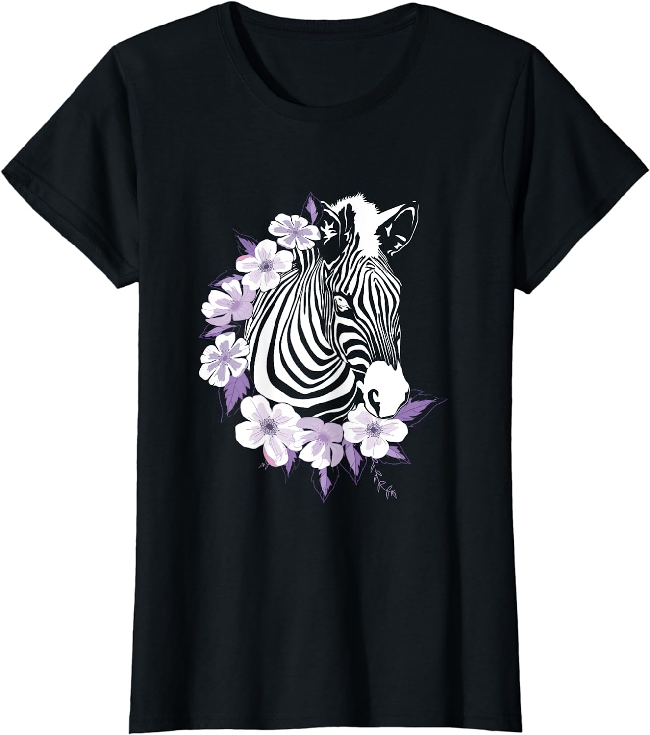 Flower Zebra Animal Women Gift Zebra T-Shirt - Walmart.com