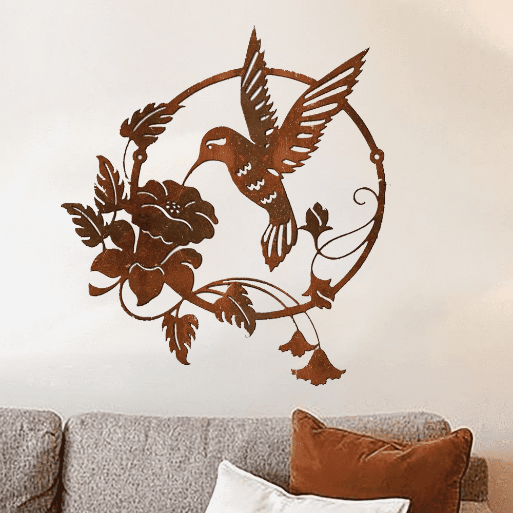 Flower and Bird Metal Wall Decor,Vintage Metal Wall Art for Indoor ...