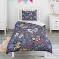 thumbnail image 1 of Flower and Butterfly Duvet Cover and Pillowcase Set for Single Bedding, Bedroom Accessories for Kids Teens, 1 of 5