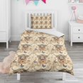 thumbnail image 1 of Flower and Highland Cow Duvet Cover and Pillowcase Set for Single Bedding, Bedroom Accessories for Kids Teens, 1 of 5
