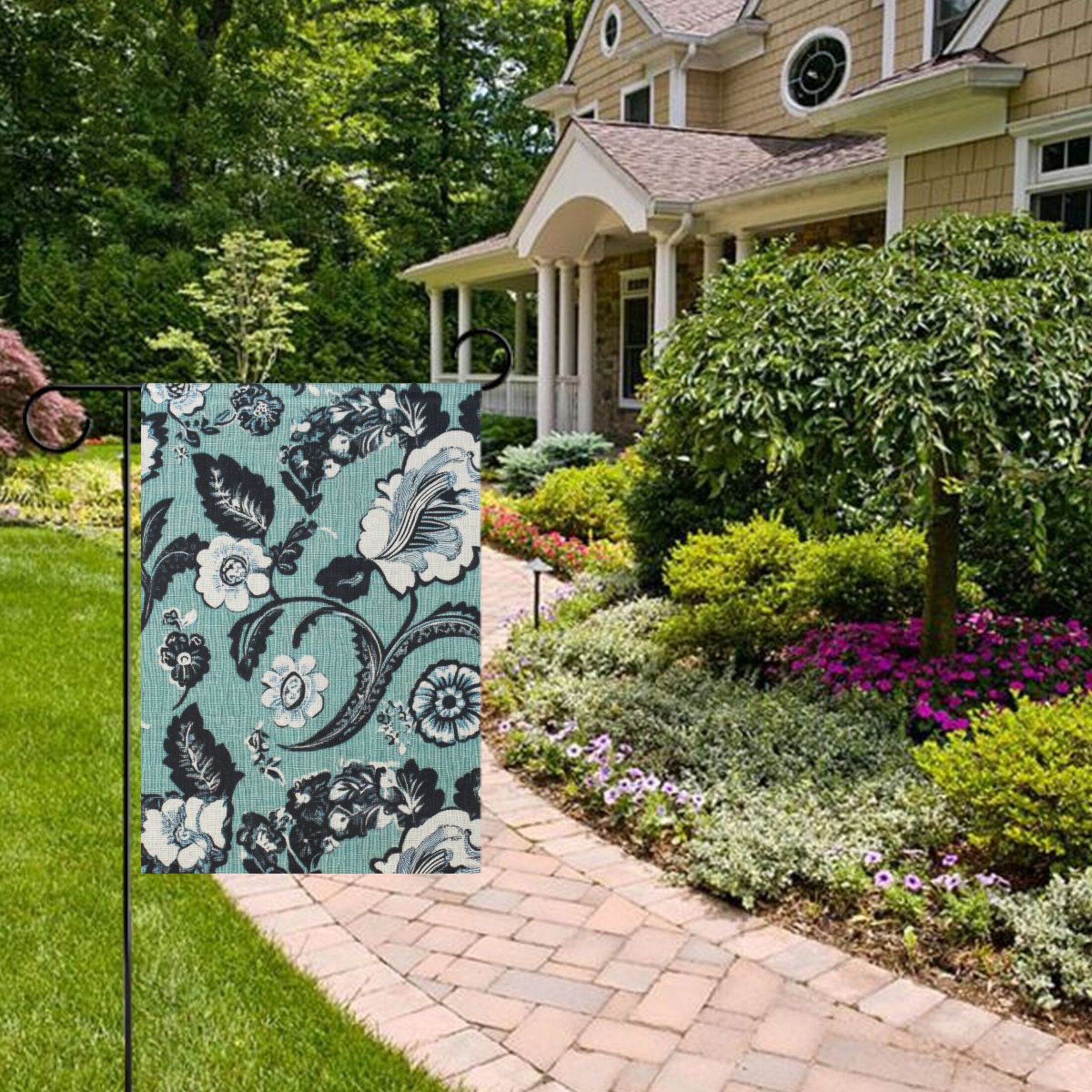 Flower and Vine Design Garden Flag 28x40 inch Double Sided Outside Yard ...