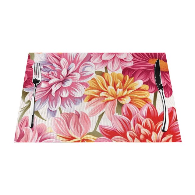 Flower art painting mat, heatresistant dining table mat, washable PVC