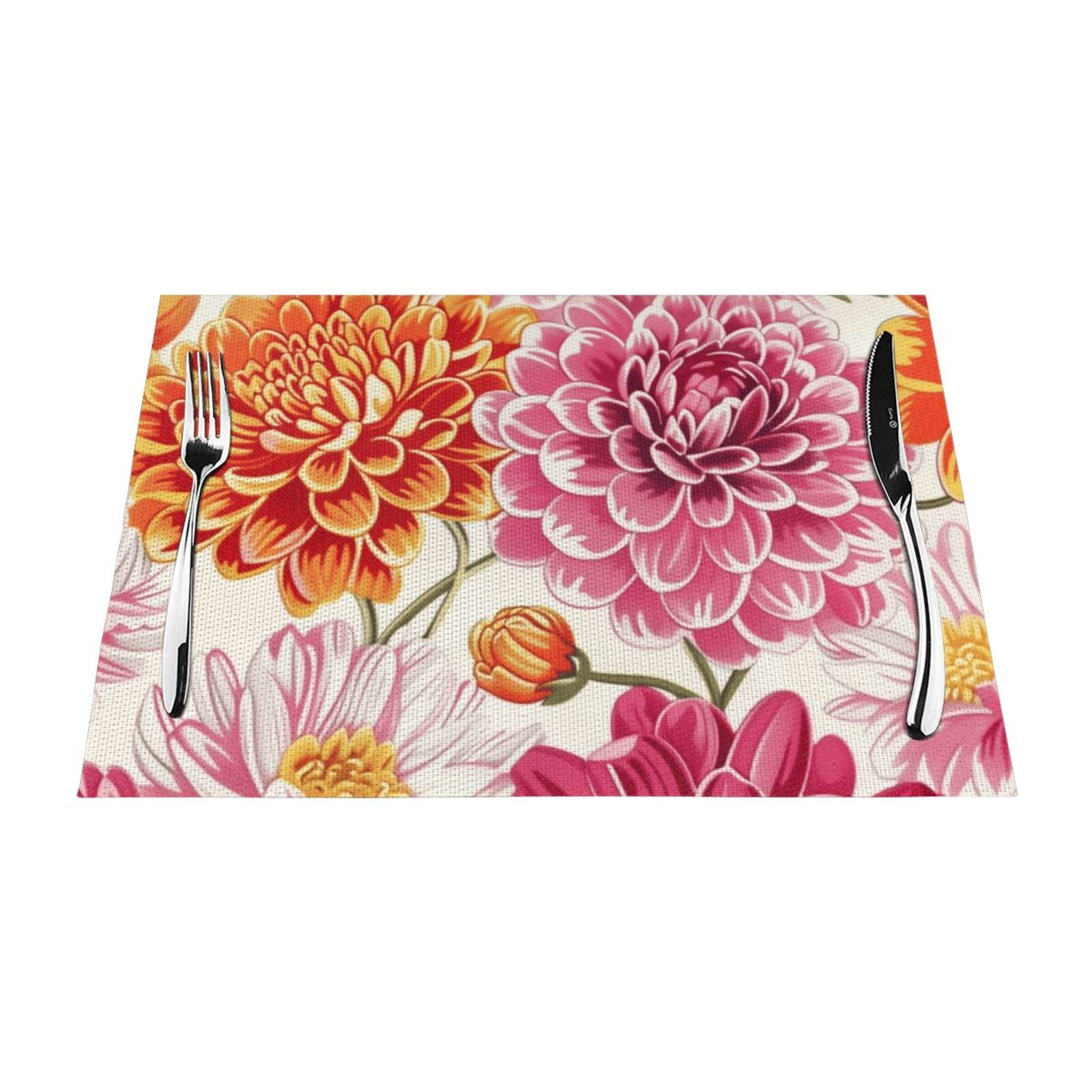 Flower art painting mat, heatresistant dining table mat, washable PVC