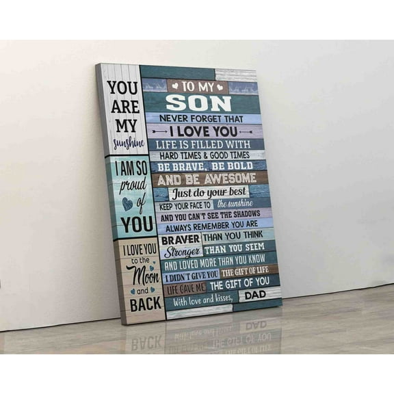 Flower canvas poster to my son i am so proud of you - best Lovely Gift For son love dad,dining room wall decor ideas, artwork for walls,frameless 8X10 inches