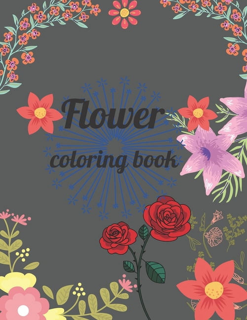 Flower coloring book: A Coloring Book of 35 Unique flower Coe Stress ...