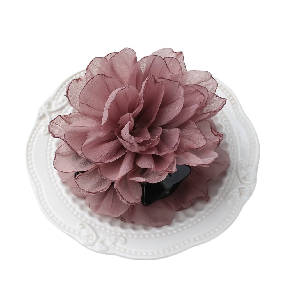 Flower hair grab clip flower hair accessories fabric juan gauze lightweight ladies hairpin back head hairpin