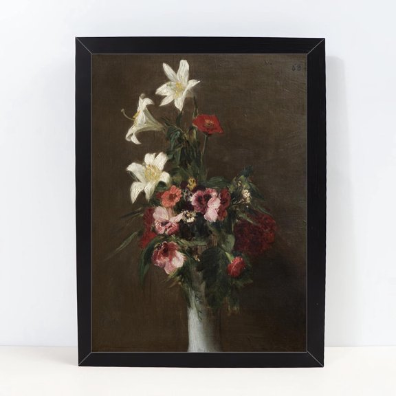 Flower high imitation oil painting print art poster retro art work room decor Floral Wall Art Pictures for Office Dormitory Classroom Gallery Home Decor 768,Multicolor,10X13 inches