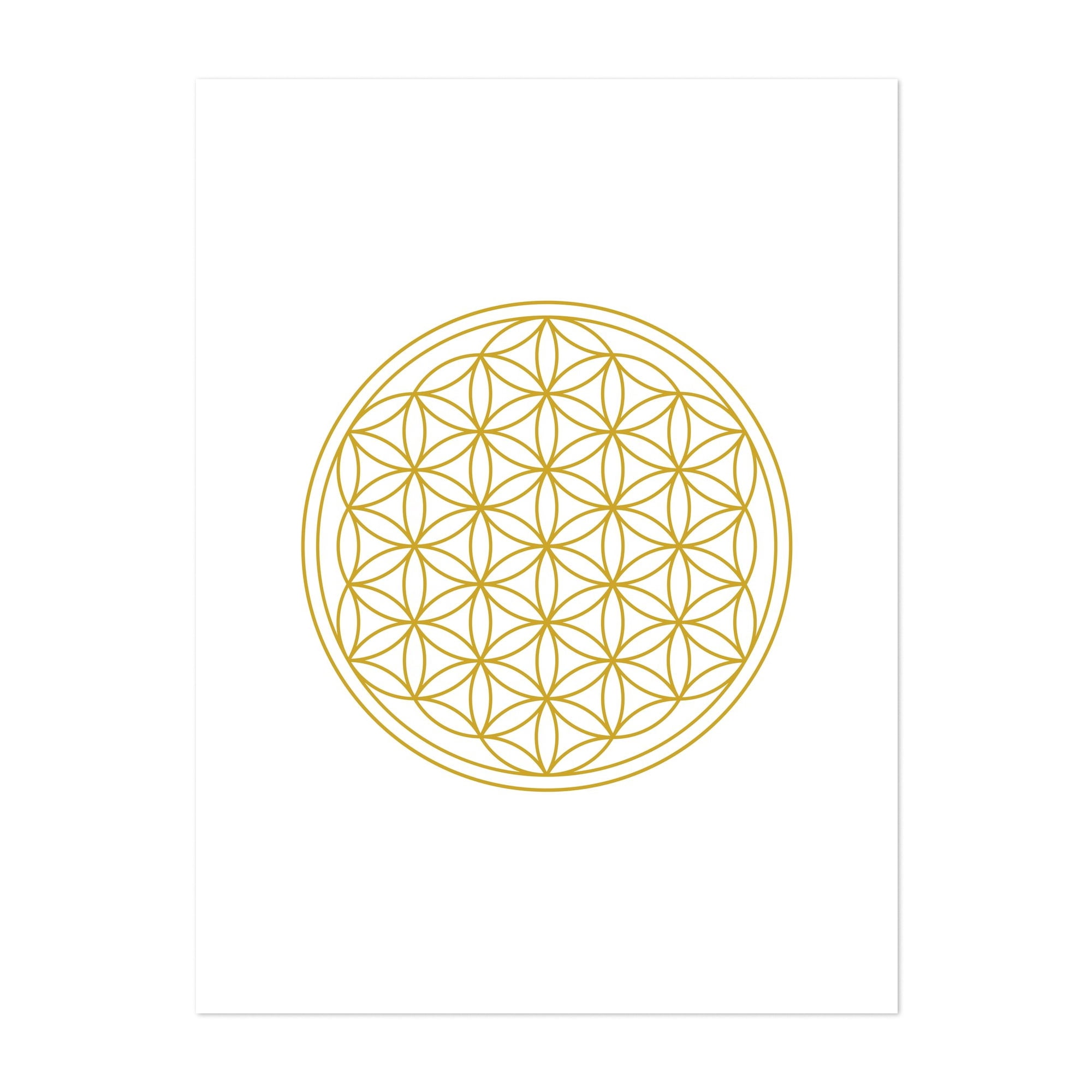 Flower of Life Gold on White - Photography Geometric Pattern Spiritual ...