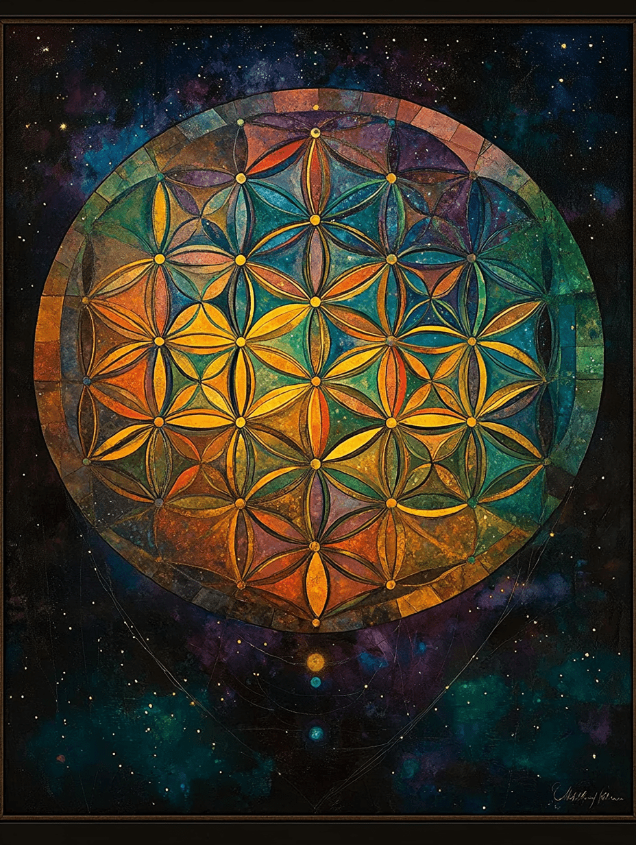 Perfect Geometry Flower of Life .925スターリングシルバー ダングルイヤリング　並行輸入品 Unveiling the Intricate Harmony: The Geometric Symphony of the