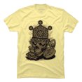 thumbnail image 1 of Flower of Life Skull Golden Mens Banana Cream Yellow Graphic Tee - Design By Humans  L, 1 of 3