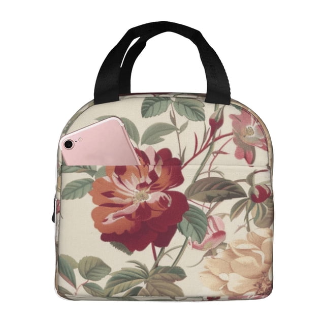 Flower painting art Fashionable Lunch bag and trendy patterns Handheld