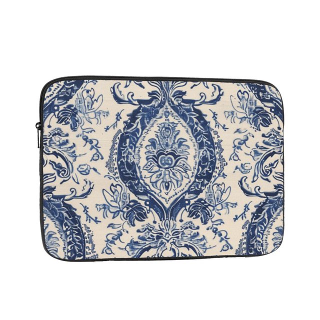 Flower painting art liner bag with pocket for laptops and laptops