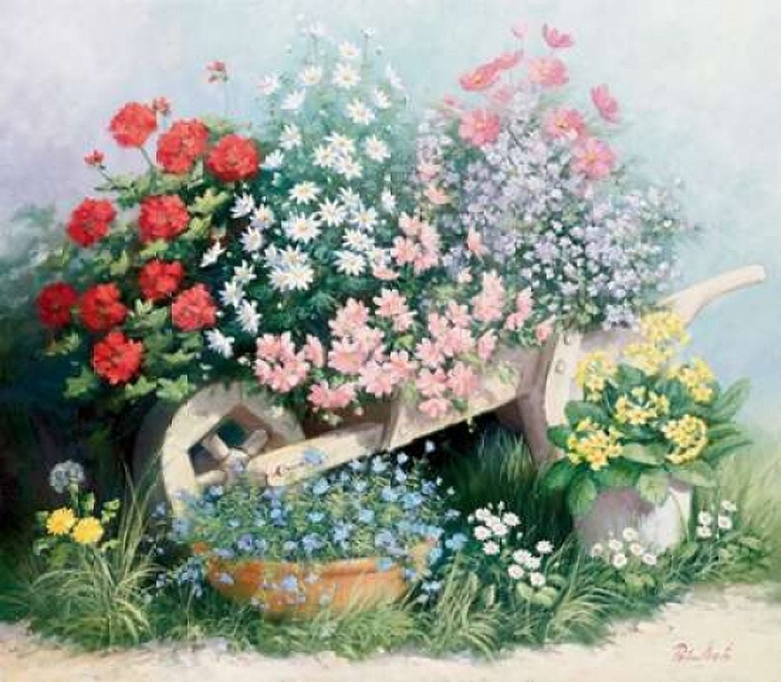 Flower parade Canvas Art - Peter Motz (24 x 24)